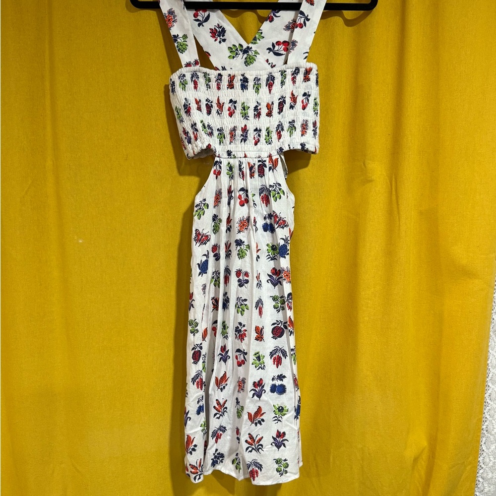 Anthropologie White Floral Dress